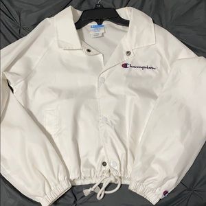 WHITE CHAMPION CROP JACKET ! NEVER WORN